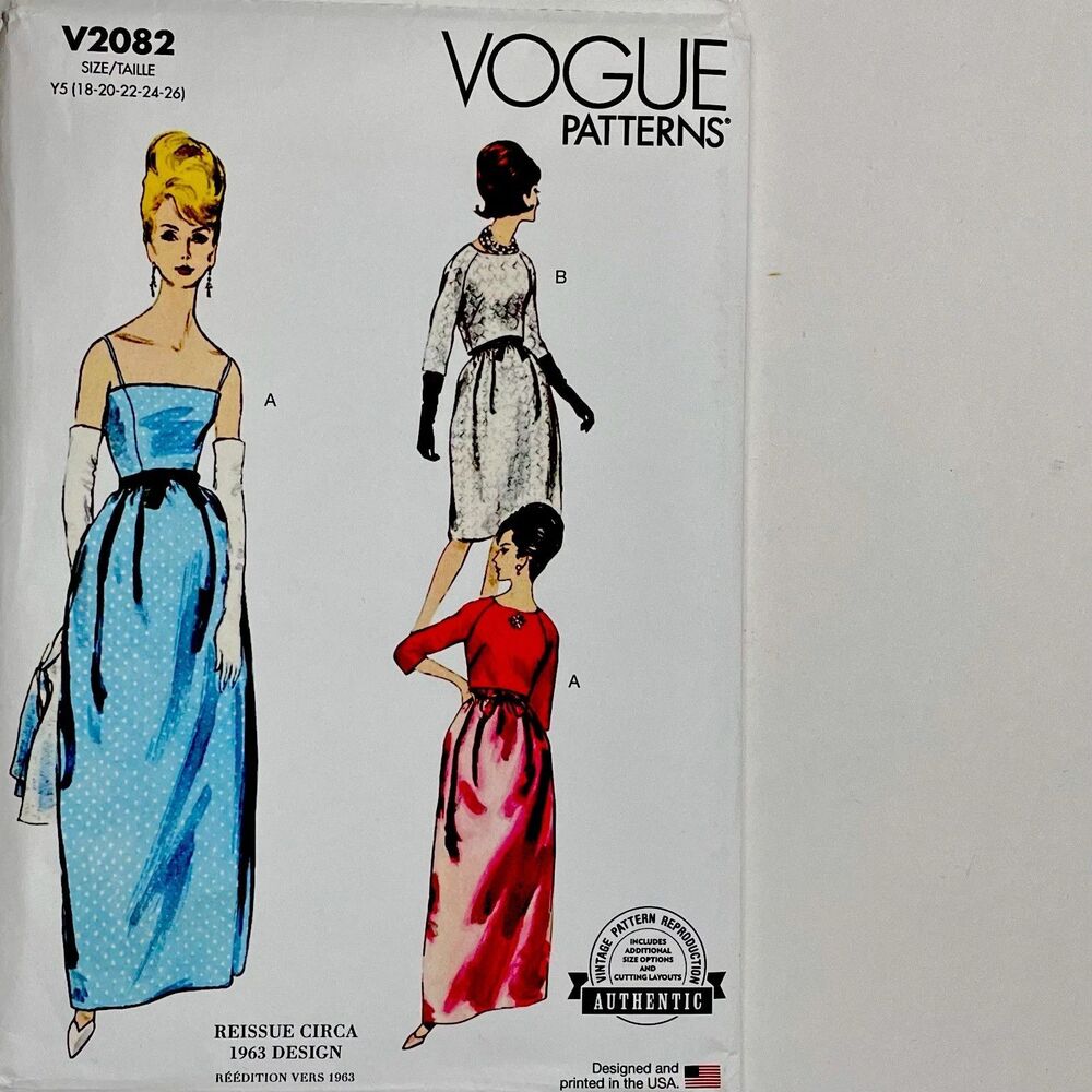 Pattern Sz Y5 18-26 1963 Retro Reissue Dress Bolero Vogue V2082 New/Uncut